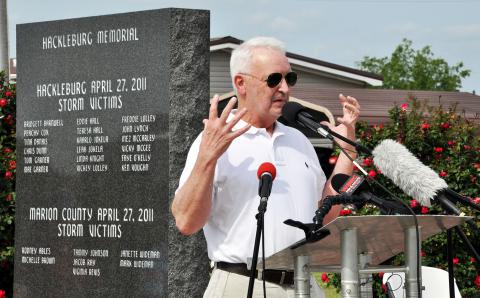 Longtime coach John Hardin was principal of Hackleburg High School during the tornado outbreak in 2011.