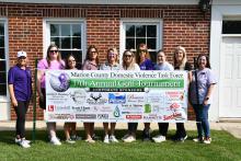 Shown at the 2024 MCDVTF Golf Tournament are, from left, Kim Smith of Safeplace, and task force members Sarah Emerson (secretary), Kim Lolley (co-chair), Lenny Gilliland, Kier Vickery, Leslie Hulsey, Gena Holloway, Robyn Zills, Melissa Key and Dana Kerr Davis. Please see more highlight photos from 2024’s event on page 4B.