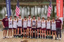 The Hamilton Aggies Boys’ Cross Country Team won the 2024 AHSAA 4A State Championship on Saturday, Nov. 9. Left to right: Coach Scotty Sanderson, Noah Gallagher, Simon Sanderson, Holten Ables, Nate Hicks, Kaden Whitaker, Josh Webb, Anderson Streetman, Braden Bannister, Cole McCarty, Braydin Holcomb and Steve Dudley.